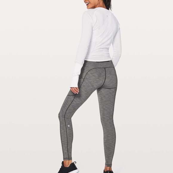 Lululemon Speed Up Tight Full-On Luxtreme Brushed 28" Heathered Deep Coal size 4 - Picture 2 of 9
